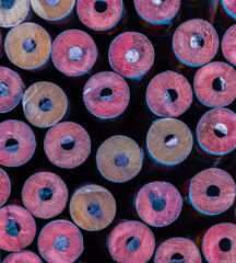 Extreme closeup of the end of pencils