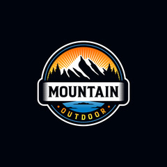 vintage Mountain Logo design Illustration