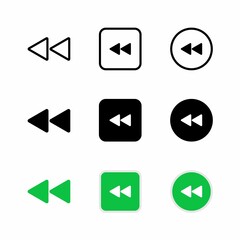 Rewind Button Icon : Digital Theme, Technology Theme, Infographics and Other Graphic Related Assets.