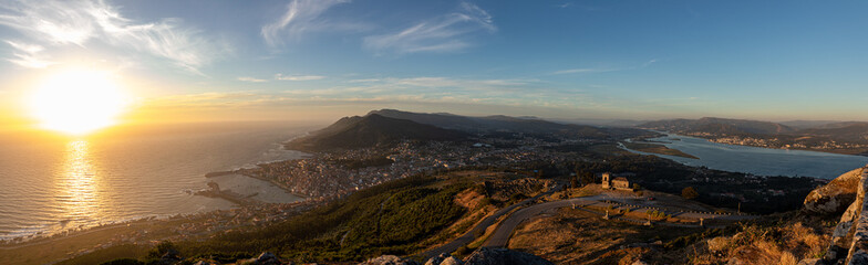 panorama of the sunset over the valley