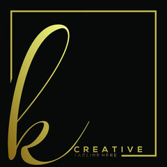 Letter K Dynamic Gold Typography Logo Template