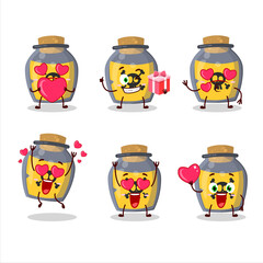Dangerous potion cartoon character with love cute emoticon