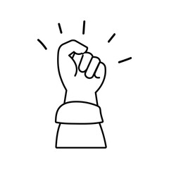 hand fist protest line style icon