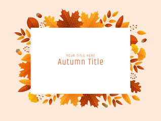 秋の葉っぱとどんぐりタイトル装飾