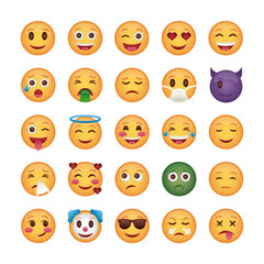 Fototapeta premium bundle of emojis faces set icons