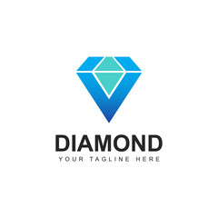 Fototapeta premium Diamond logo design template. Jewelry and gemstone concept vector illustration. Luxury shape sign of jewel in flat style