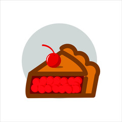 apple pie vector slice illustration sweet dessert bakery and pastry design element template