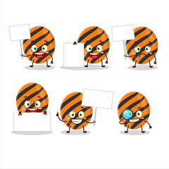 Halloween stripes candy cartoon character bring information board