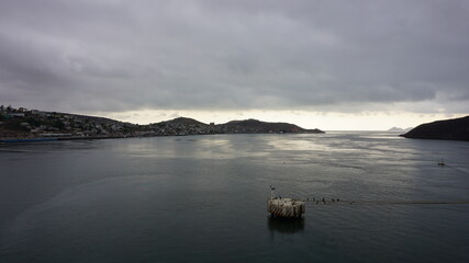 storm clouds over the river
