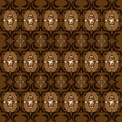 Fototapeta premium Modern motifs on Jogja batik design with simple dark brown color design.