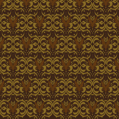 The unique flower motifs on Indonesian batik design with dark brown color design.