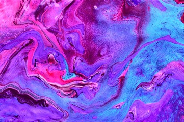 Bright colorful marble abstract background with mixed paint. Acrylic texture. Color mixing. Modern art, design, fashion. Good for laptop background and Wallpaper, fabric design