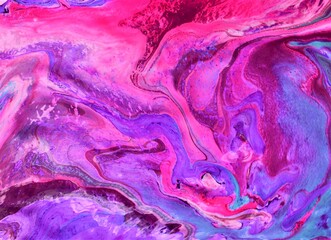 Bright colorful marble abstract background with mixed paint. Acrylic texture. Color mixing. Modern art, design, fashion. Good for laptop background and Wallpaper, fabric design