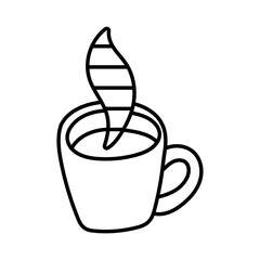 coffee cup line style icon