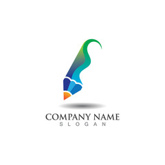 Pencil logo creative design inspiration or Education template Vector