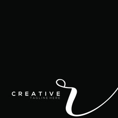 Letter R Dynamic White Typography Logo Template