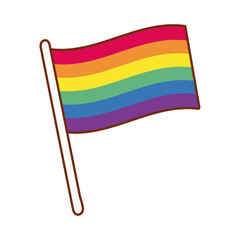 flag with stripes gay flag line and fill style icon