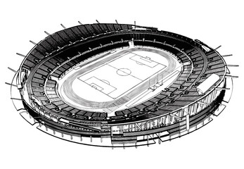 Football Soccer Stadium Vector 