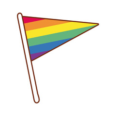 flag with stripes gay flag line and fill style icon