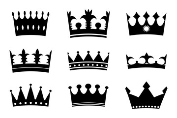 Vector image of crowns. Royal badge. Royalty symbol illustration. Luxurious heraldry.