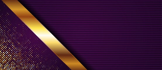 Luxury dark purple abstract background with shiny gold