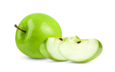  Fresh Green Apple Isolated on white background