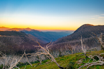 Sunrise over the alpine ranges