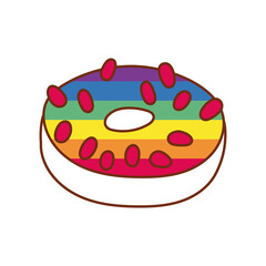 sweet donut gay flag line and fill style icon