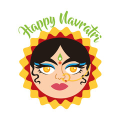 happy navratri celebration with goddess AMBA flat style