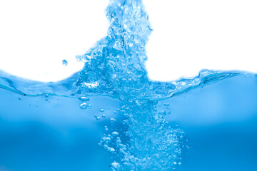 Water droplets moving in waves