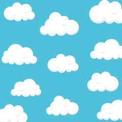 Clouds background in flat design vector
