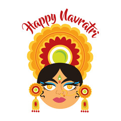 happy navratri celebration with goddess AMBA flat style