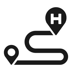 Hotel location map icon.