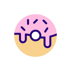 donut icon vector illustration flat style. food icon set.