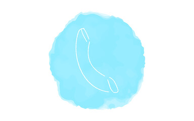 アナログ手書き風のゆるいタッチのアイコン：電話