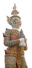 giant of wat phra kaew bangkok thailand. isolated on white