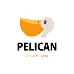 pelican flat logo vector icon illustration