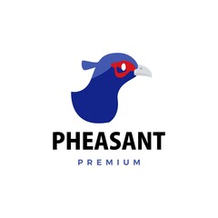 Fototapeta premium pheasant flat logo vector icon illustration