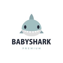 baby shark flat logo vector icon illustration