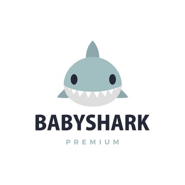 Baby Shark Flat Logo Vector Icon Illustration