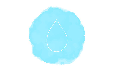 アナログ手書き風のゆるいタッチのアイコン：水滴