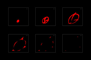 Shine fire effect. Fire explosion animation effect. Animation Sprite sheet for games, cartoon or animation. vector style animation effect 1598.