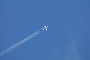 airplane in the blue sky