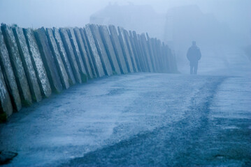 Person in the Burren, County Clare, Ireland. Photographed in 2011.