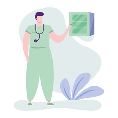 professional male doctor with stethoscope