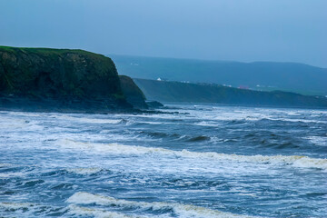 Lahinch Beach in the city of County Clare in Ireland. Photographed in 2011.