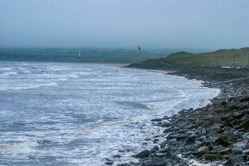 Lahinch Beach in the city of County Clare in Ireland. Photographed in 2011.