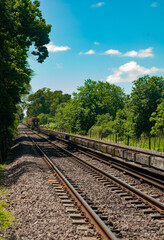 Fototapeta na wymiar Railroad tracks in perspective