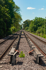 Railroad tracks in perspective