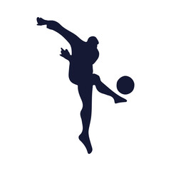 silhouette of football player with balloon